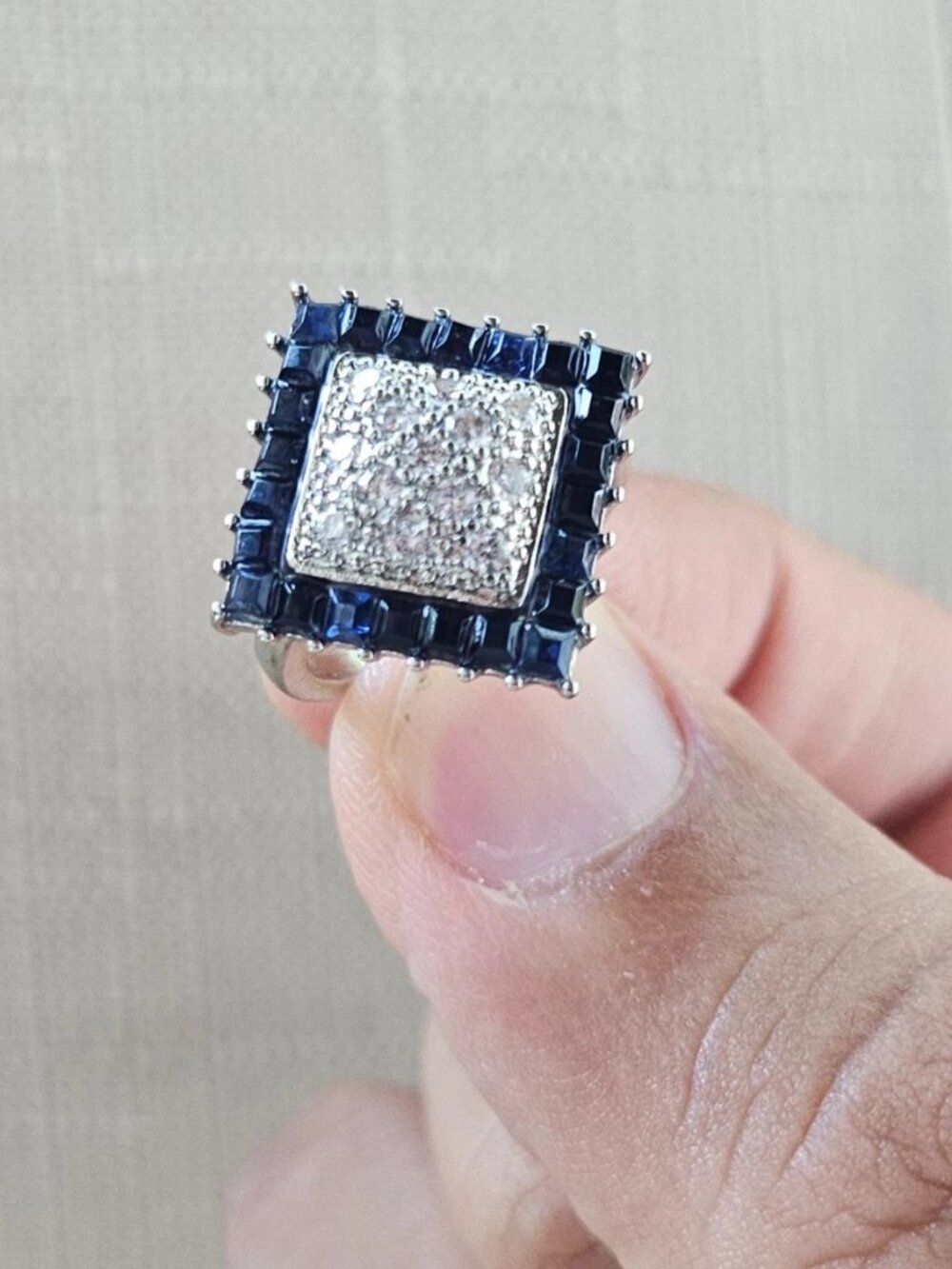Women Fashion Jewelry Blue Crystals Accent Silver Tone Fashion Jewelry Size - Picture 10 of 12